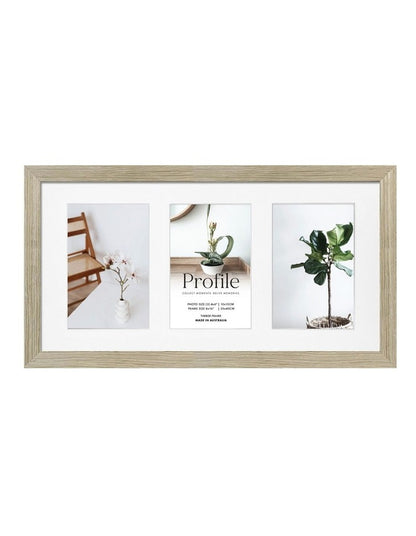 Australia Made Timber Collage Photo Frame 8x16"/4x6" (3) in Stone Ash