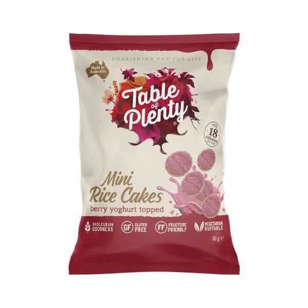 Share Topped Mini Rice Cakes Yoghurt Mixed Berry