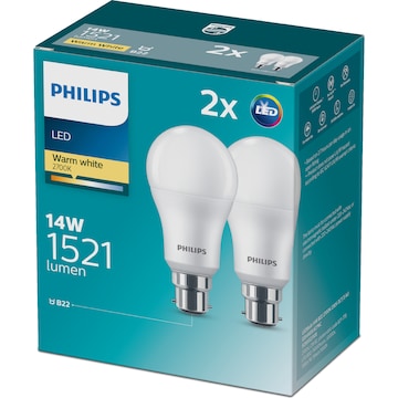 Philips Led 1400Lm Warm Bc 2 pack