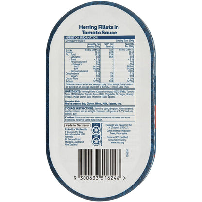 Woolworths Herring Fillets In Tomato Sauce 200g