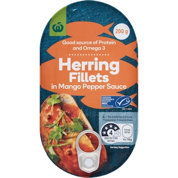 Woolworths Herring Fillets In Mango Pepper Sauce 200g