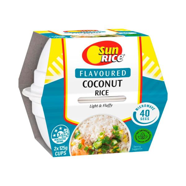SUNRICE MICROWAVEW COCONUT FLAVOURED RICE CUP 250G