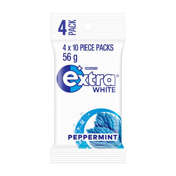 EXTRA WHITE PEPPERMINT SUGARFREE CHEWING GUM 4X14G