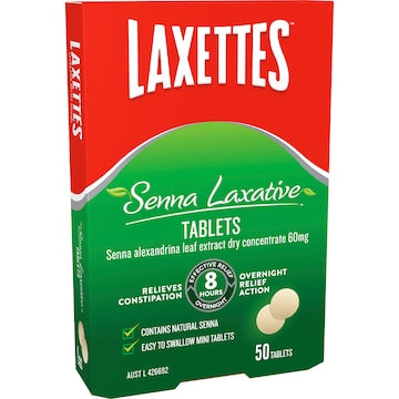 Laxettes Senna Laxative Tablets 50 pack
