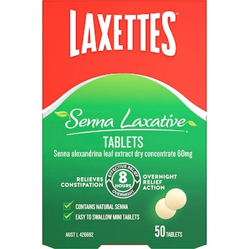 Laxettes Senna Laxative Tablets 50 pack