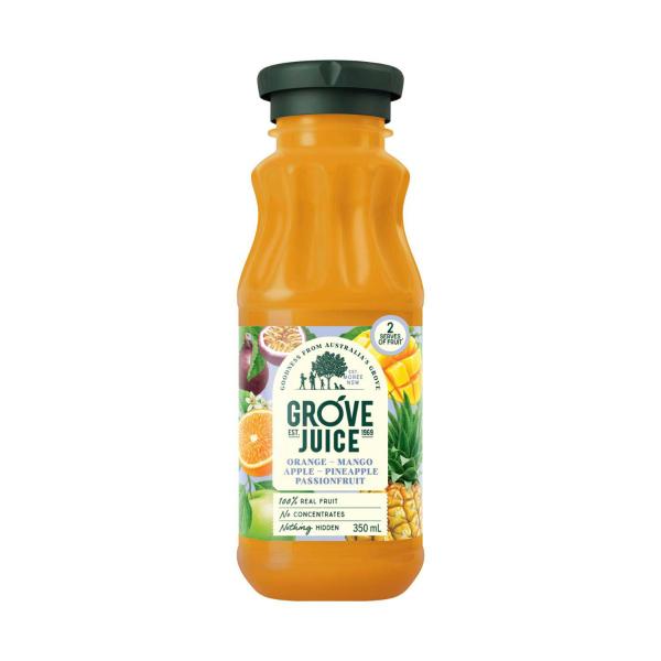 GROVE JUICE ORANGE MANGO PASSIONFRUIT PINEAPPLE APPLE 350ML