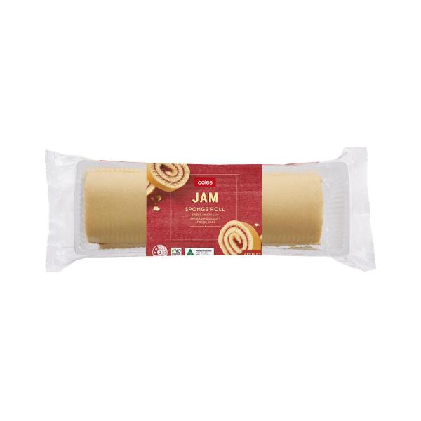 COLES JAM SPONGE ROLL 400G