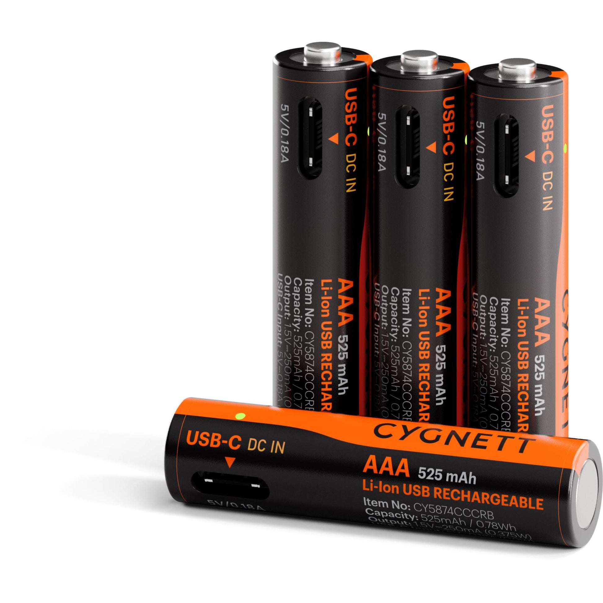 Cygnett AAA USB-C Rechargeable Batteries (4 Pack)