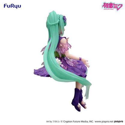 Character Vocal Series 01: Hatsune Miku: (Noodle Stopper) Sitting Figure -Flower Fairy Cosmos Purple