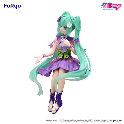 Character Vocal Series 01: Hatsune Miku: (Noodle Stopper) Sitting Figure -Flower Fairy Cosmos Purple