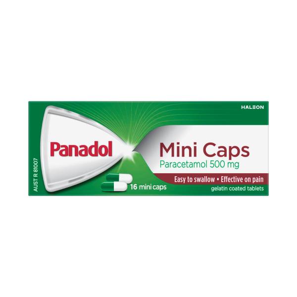 PANADOL PARACETAMOL PAIN RELIEF MINI CAPSULES 16 PACK