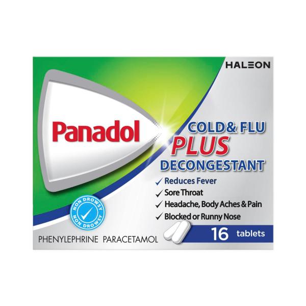 PANADOL COLD AND FLU PLUS DECONGESTANT 16PK