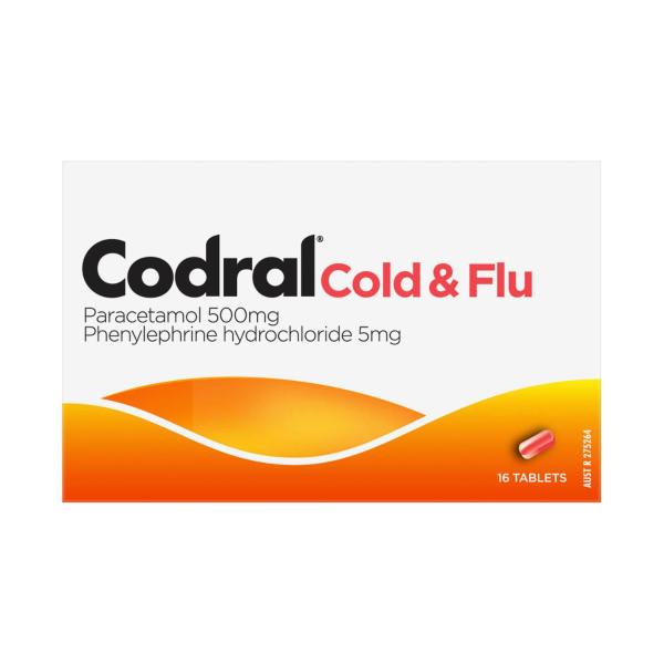 CODRAL COLD & FLU DECONGESTANT TABLETS 16PK