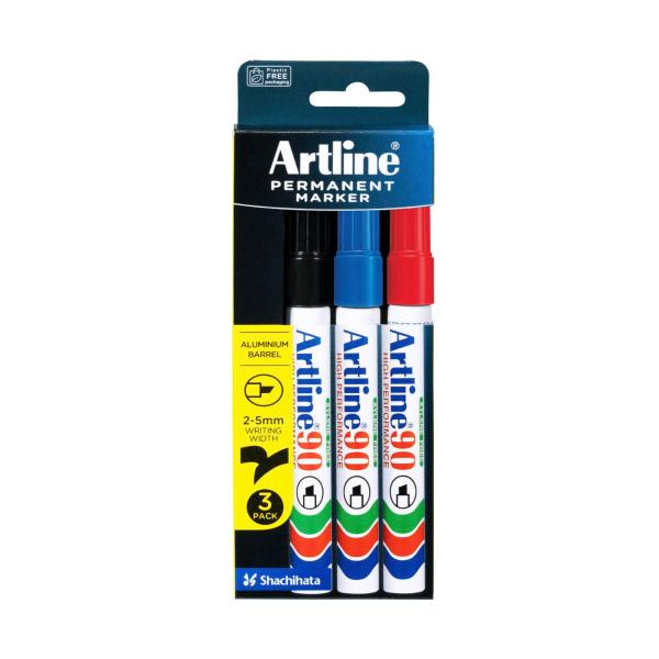 ARTLINE 90 PERMANENT MARKER BLACK 3 PACK