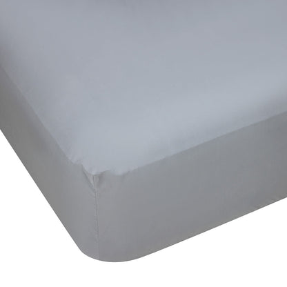 250 Thread Count Cotton Rich Fitted Sheet - Double Bed, Grey