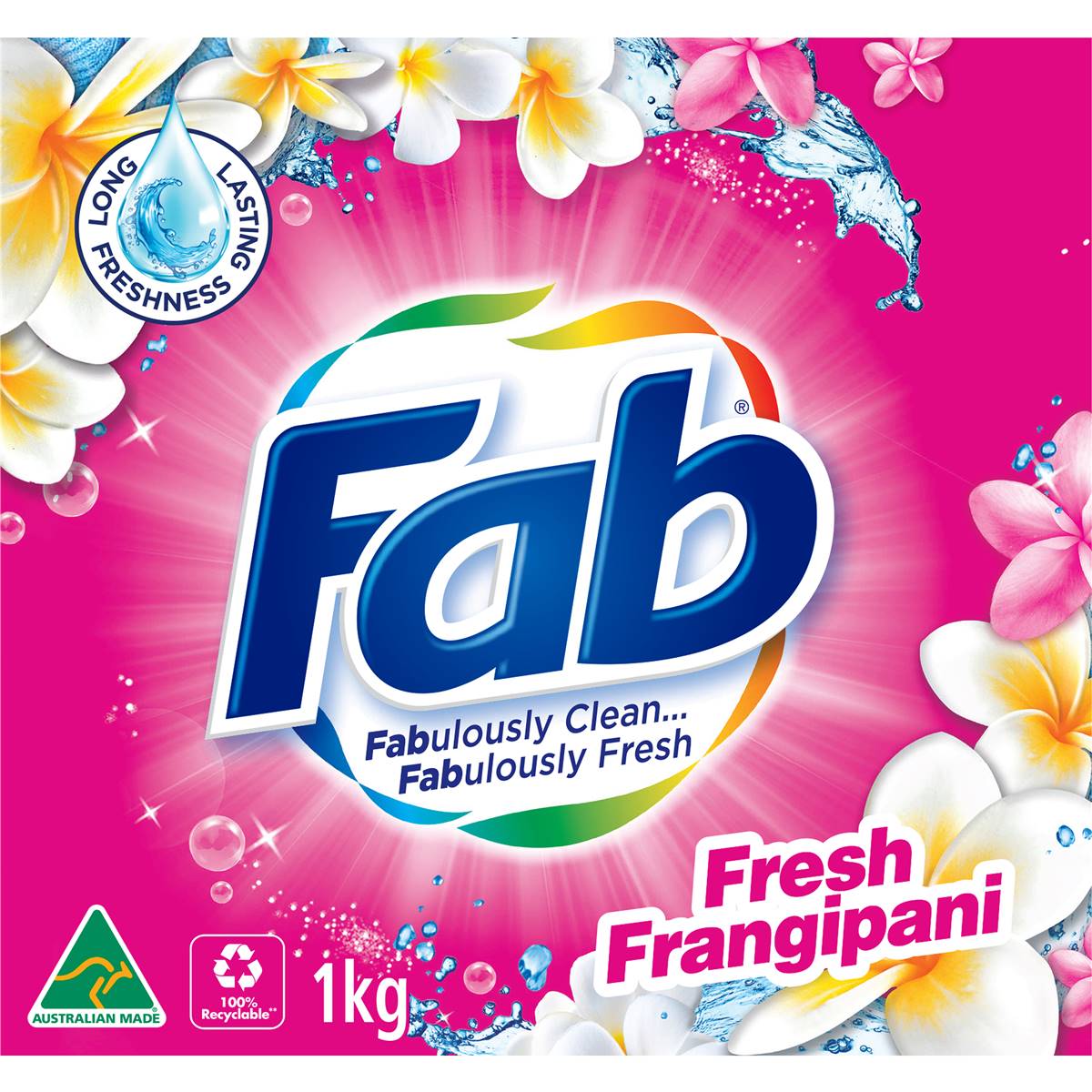 Fab Laundry Washing Powder Fresh Frangipani 1kg
