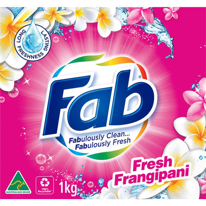 Fab Laundry Washing Powder Fresh Frangipani 1kg