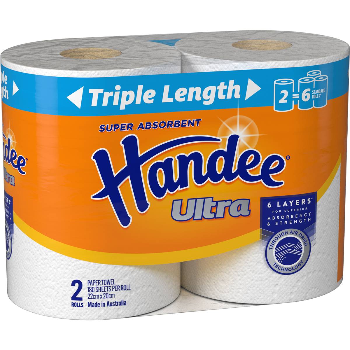 Handee Ultra Triple Length Paper Towels 2 pack