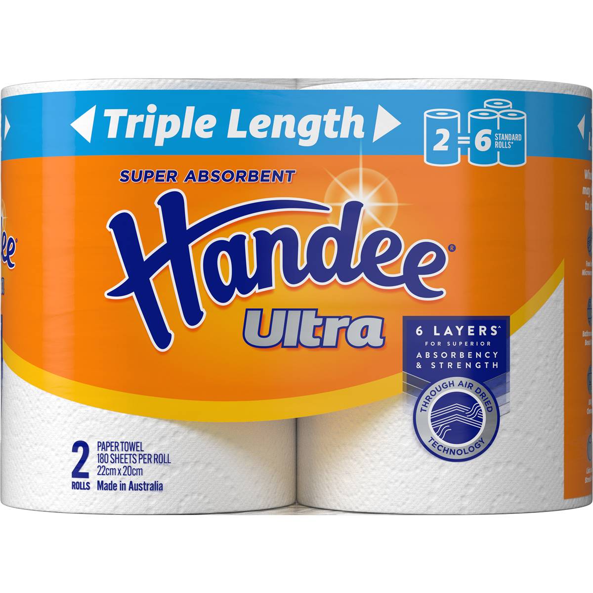 Handee Ultra Triple Length Paper Towels 2 pack