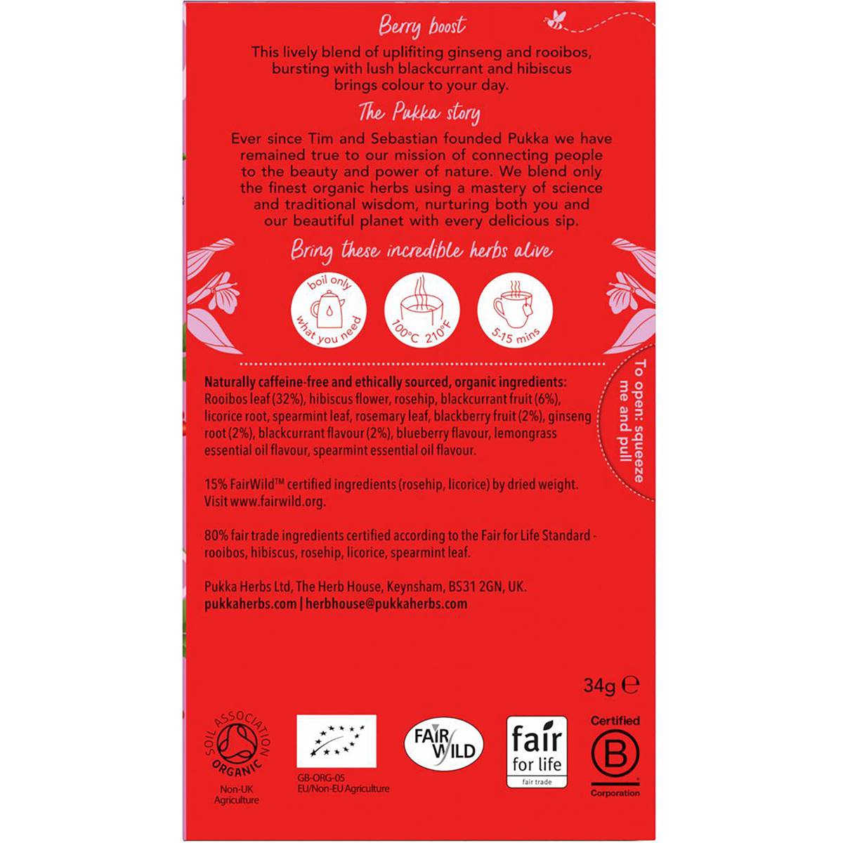 Pukka Morning Berry Tea Bags 20 pack