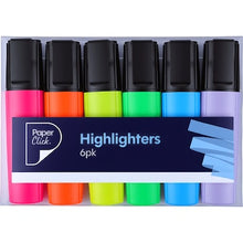 Paperclick Highlighters Assorted Colours 6 pack