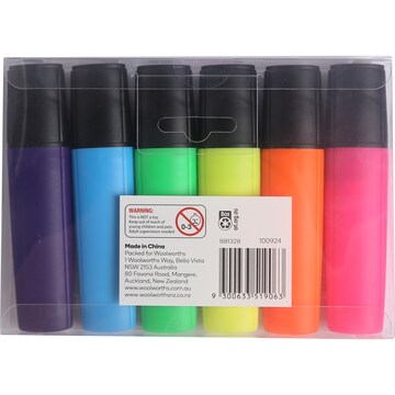Paperclick Highlighters Assorted Colours 6 pack