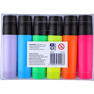 Paperclick Highlighters Assorted Colours 6 pack