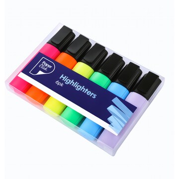 Paperclick Highlighters Assorted Colours 6 pack