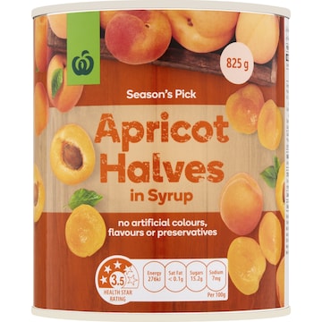 Woolworths Apricot Halves In Syrup 825g