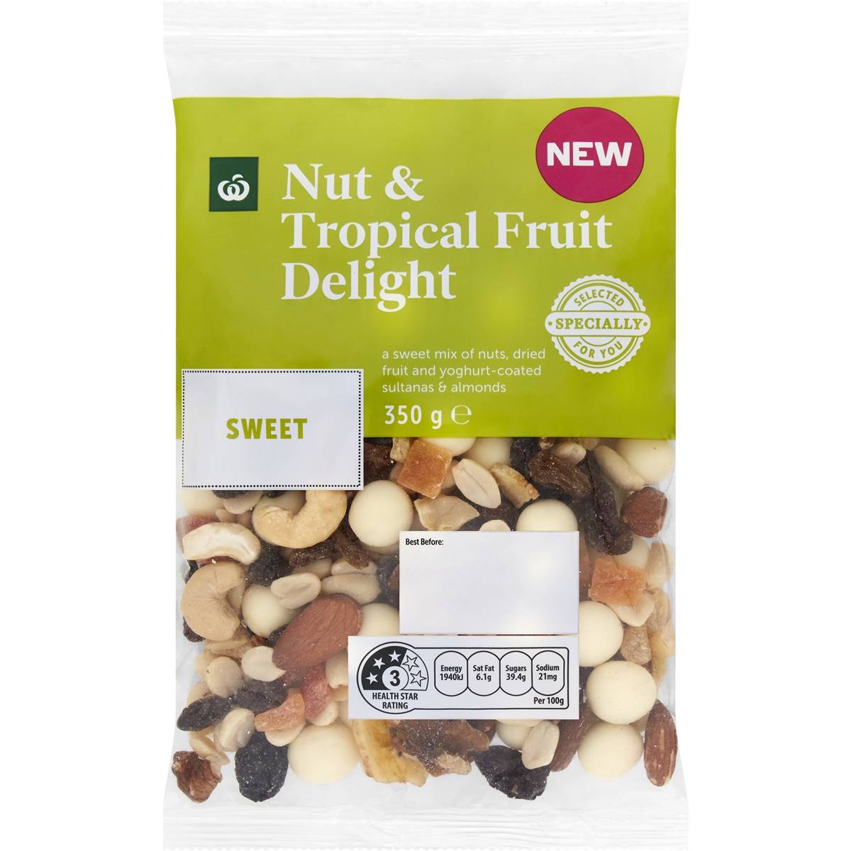 Woolworths Nut & Tropical Fruit Delight Sweet 350g