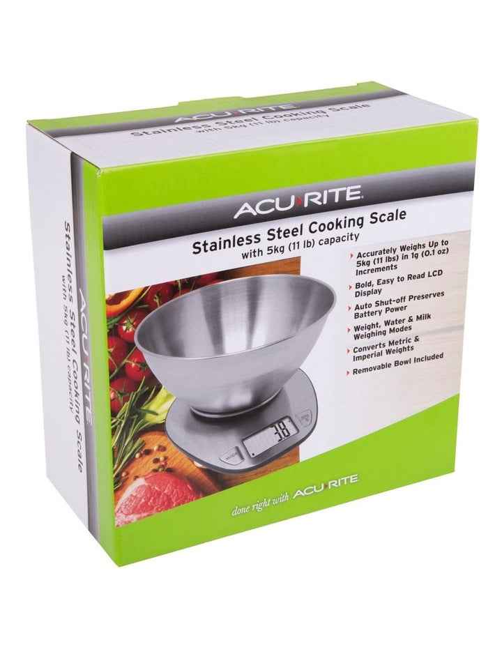 Stainless Steel Digital Kitchen Scale with Bowl 1g/5kg