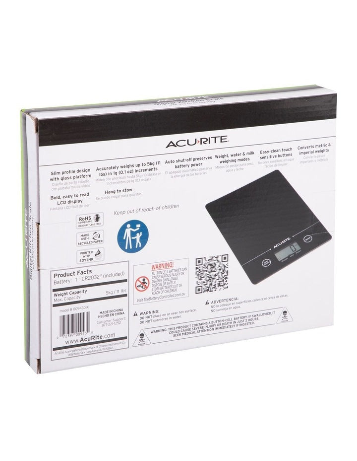 Slimline Digital Scale 1g/5kg in Black