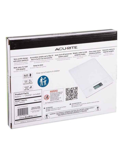 Slimline Digital Scale 1g/5kg in White