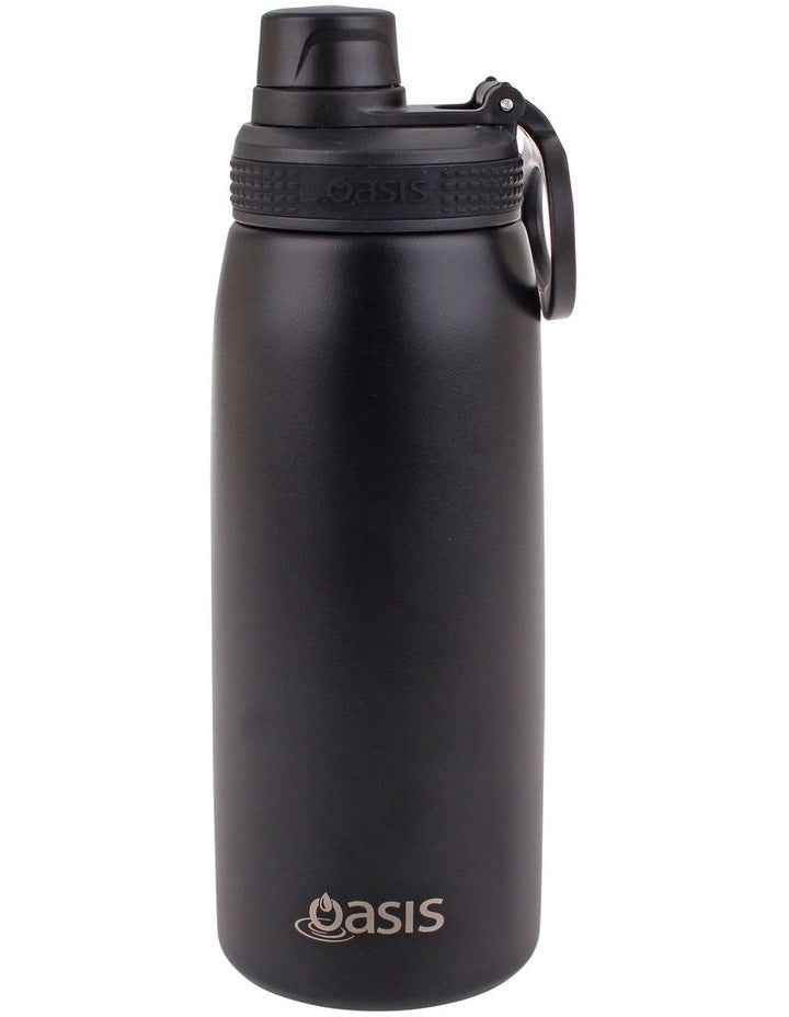 Stainless Steel Double Wall Insulated Sports Bottle With Screw Cap Lid 780ml in Black