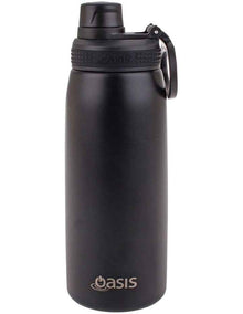 Stainless Steel Double Wall Insulated Sports Bottle With Screw Cap Lid 780ml in Black