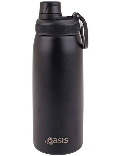 Stainless Steel Double Wall Insulated Sports Bottle With Screw Cap Lid 780ml in Black