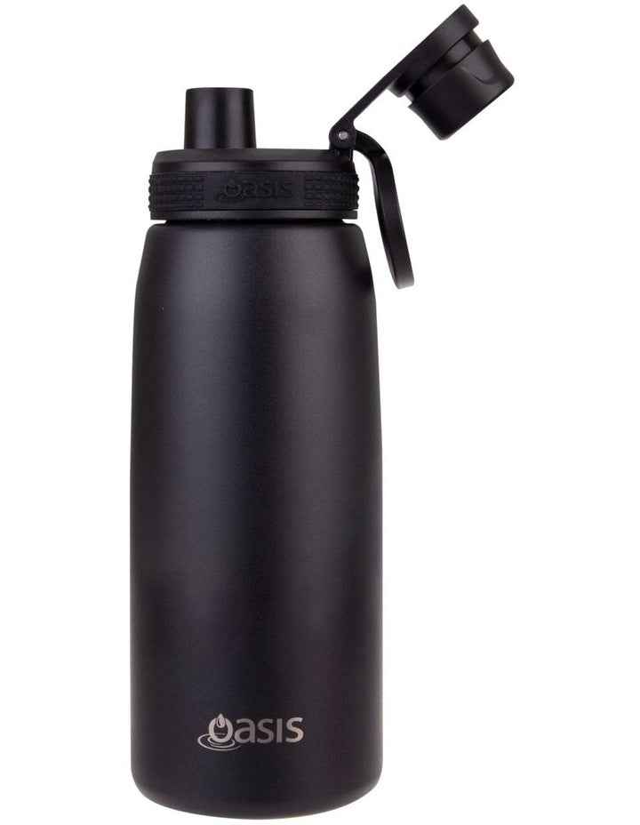 Stainless Steel Double Wall Insulated Sports Bottle With Screw Cap Lid 780ml in Black