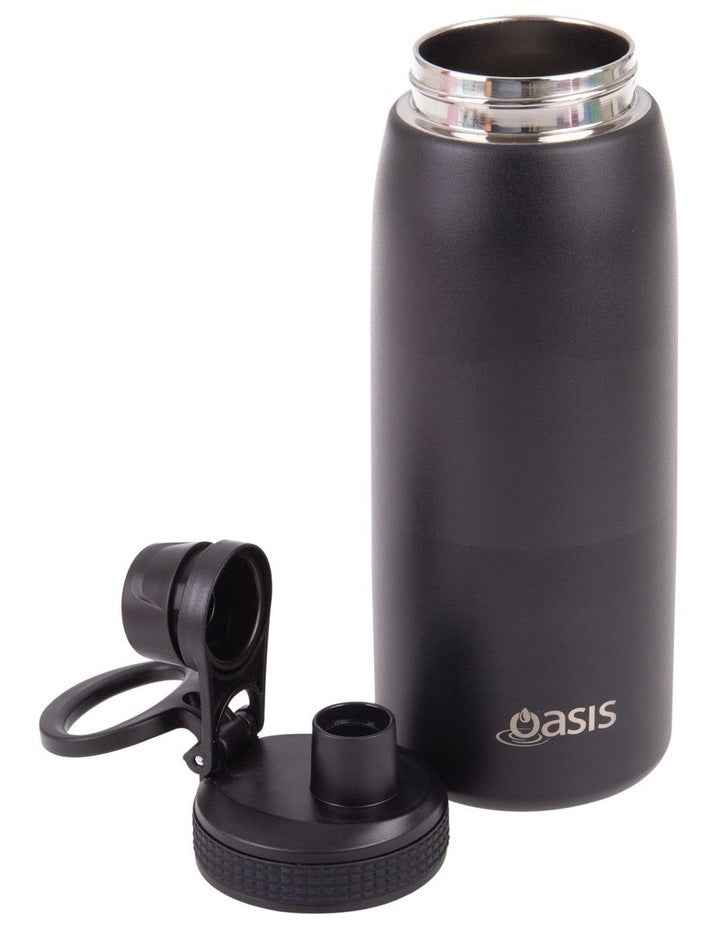 Stainless Steel Double Wall Insulated Sports Bottle With Screw Cap Lid 780ml in Black