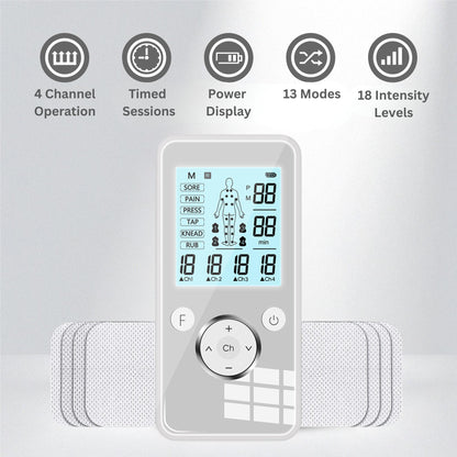 Bodico Digital TENS/EMS 4 Channel/8 Pads