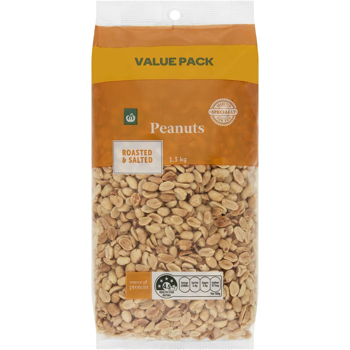 Woolworths Peanuts Roasted & Salted 1.3kg