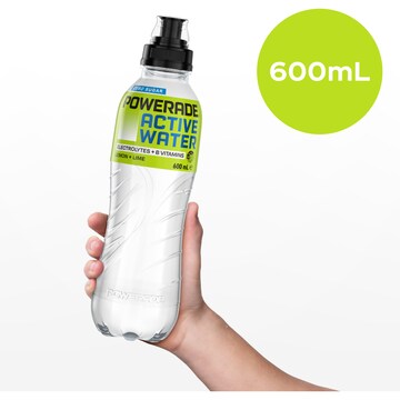 Powerade Active Water Lemon Lime Sports Drink Sipper Cap 600mL