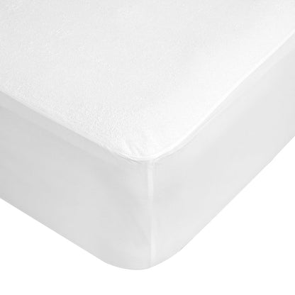 Waterproof Fitted Mattress Protector - King Single Bed, White