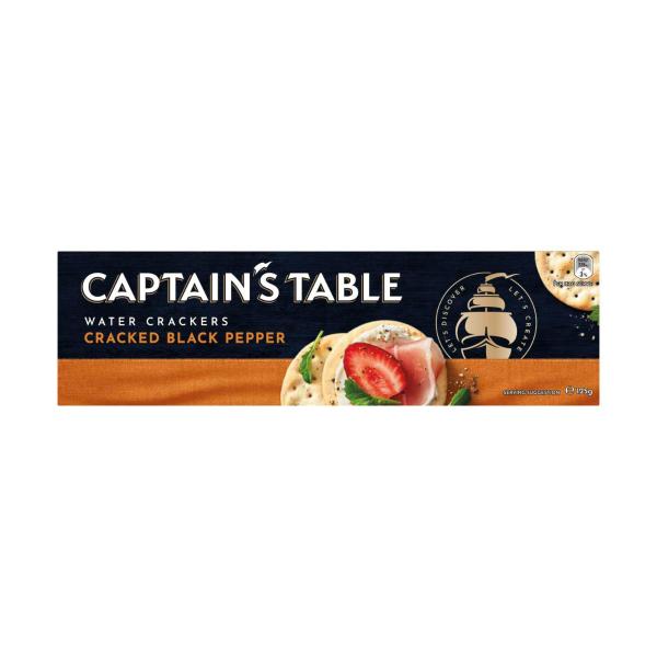 CAPTAIN'S TABLE WATER CRACKERS:PEPPER:.:125 GRAM