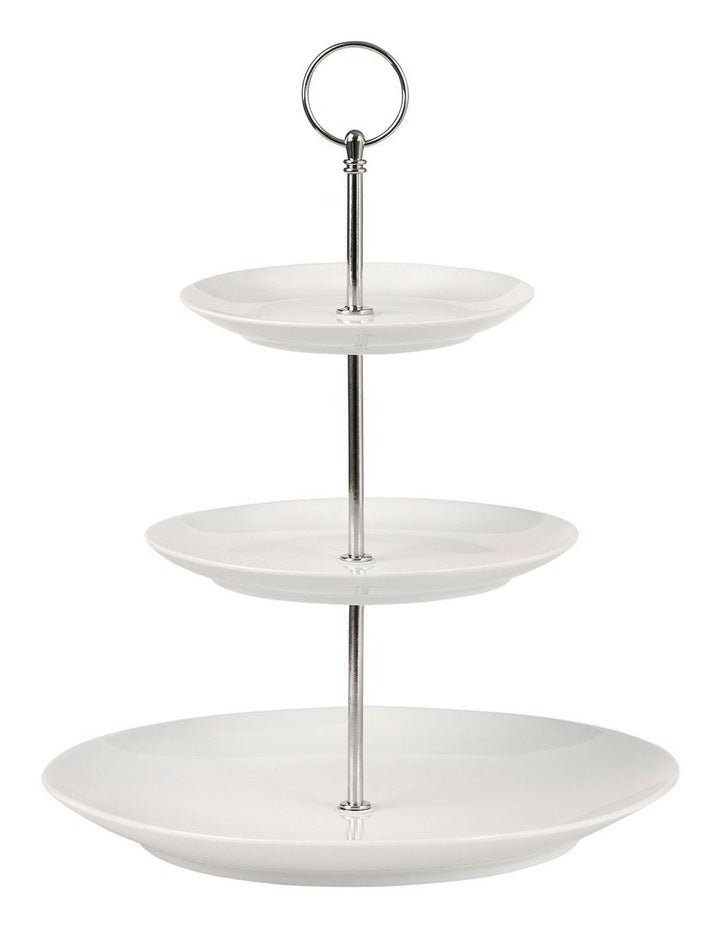 White Basics Cake Stand 3 Tiered in White