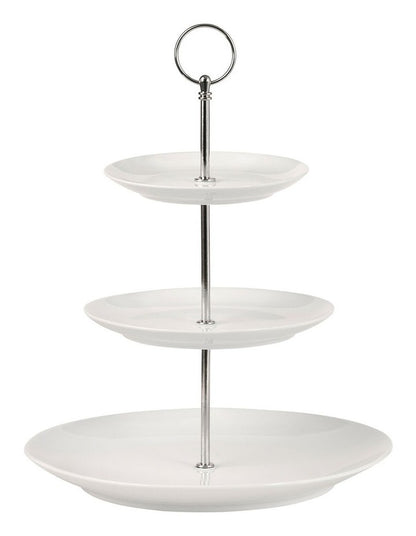 White Basics Cake Stand 3 Tiered in White