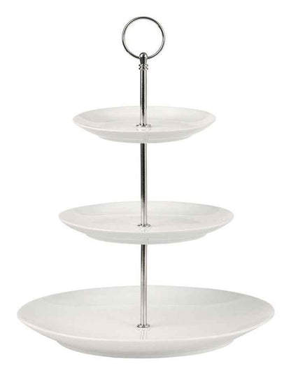 White Basics Cake Stand 3 Tiered in White
