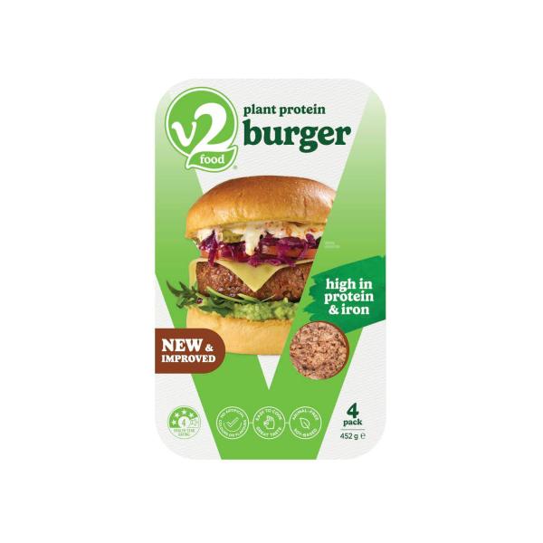 V2 PLANT PROTEIN BURGER 4PK 452G