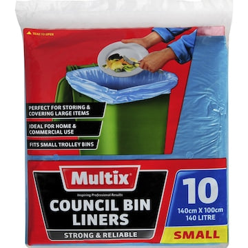 Multix Trolley Liner Garbage Bags 140L 10 pack