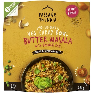 Passage To India Veg Curry Bowl Butter Masala With Rice 280g