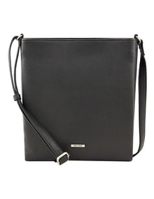 Atlantis Black Leather Crossbody Bag